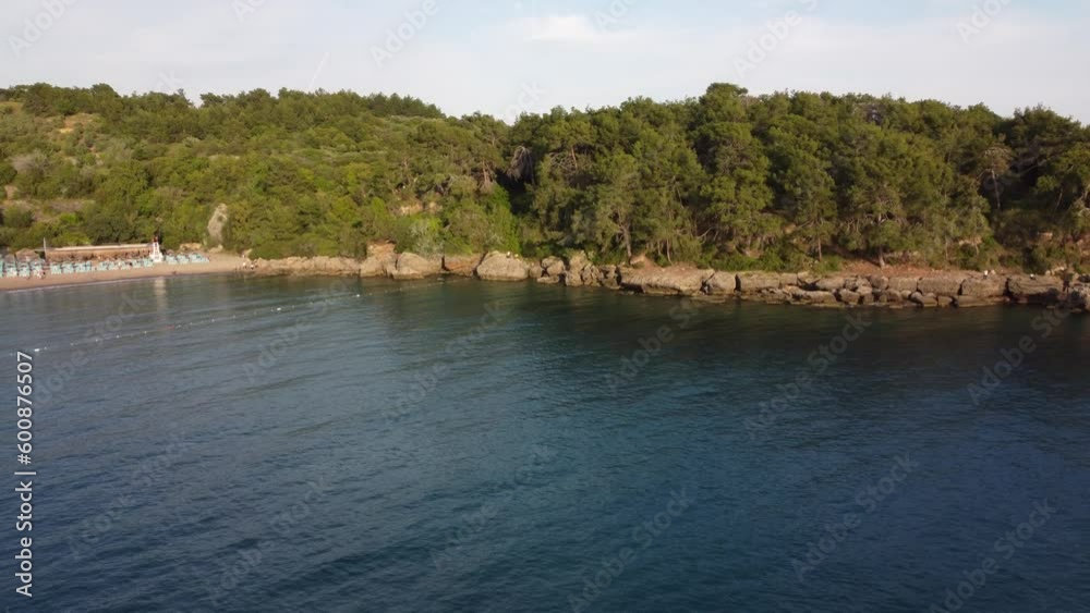 rocky island in the sea. drone photography. view from above rocky island in the sea. drone photography. view from above