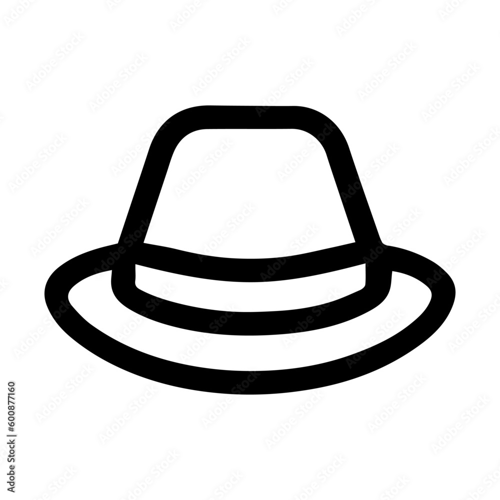 Hat line icon, outline vector sign, linear style pictogram isolated on white. Symbol, logo. Vector illustration. Hat line icon, outline vector sign, linear style pictogram isolated on white. Symbol, logo. Vector illustration.