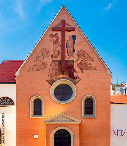 Fotografía Capuchin church (Kapuzinerkirche) in Vienna, Austria with inscription Capuchin