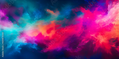 Abstract vibrant cloudscape background with copyspace - generative AI