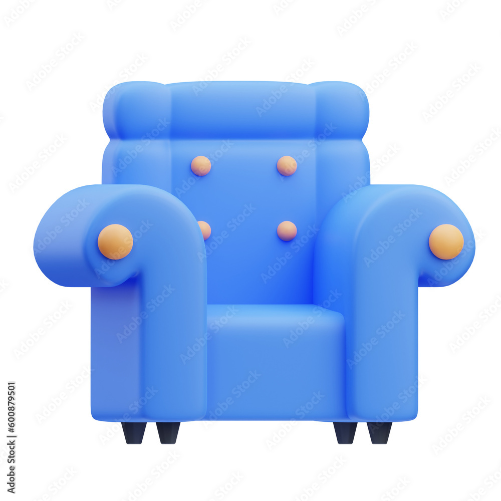 3d render illustration of sofa icon, Home ware themed, household items 3d render illustration of sofa icon, Home ware themed, household items