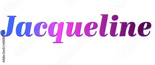 Jacqueline - pink and blue color - female name - ideal for websites, emails, presentations, greetings, banners, cards, books, t-shirt, sweatshirt, prints	
	
