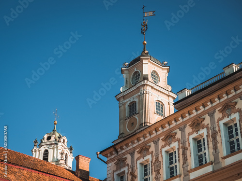 Vilnius University tower against the blue sky. Lithuania