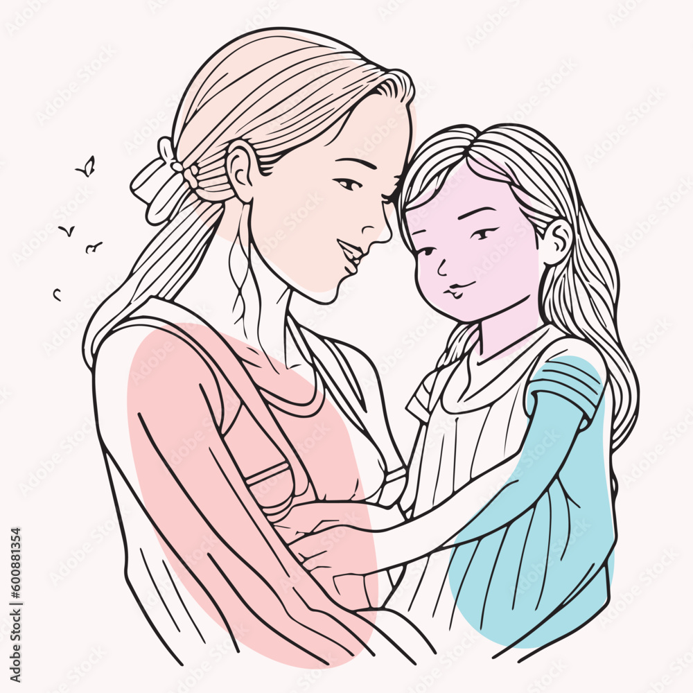 colouring page mother and daughter line art vector for mothers day colouring page mother and daughter line art vector for mothers day