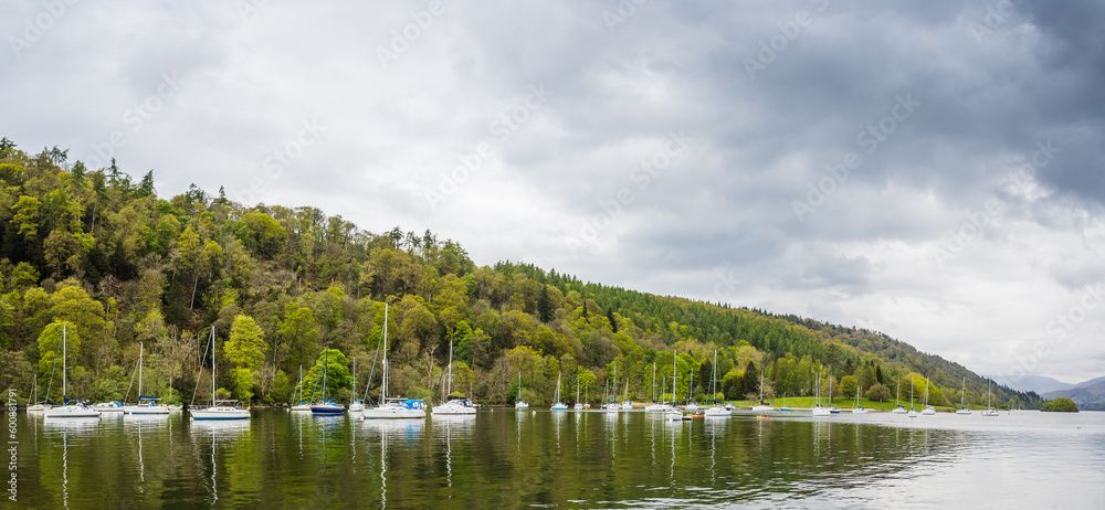 Yachts moored in Mitchell Wyke Ferry Bay