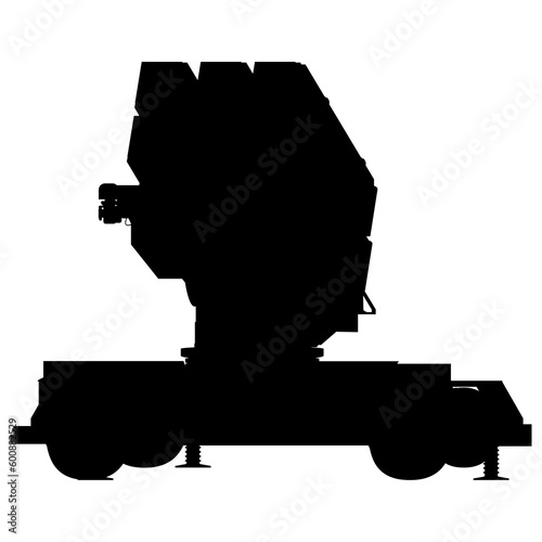 Anti - aircraft air defense system silhouette. Aspide. Skyguard NASAMS. Patriot. PNG Illustration. photo