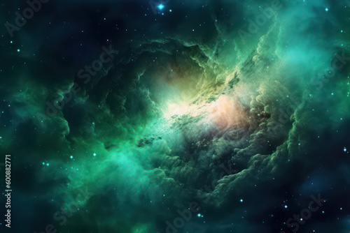 lights of space green galaxy nebula