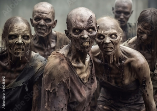 Photographie The walking dead stock photo, generative ai