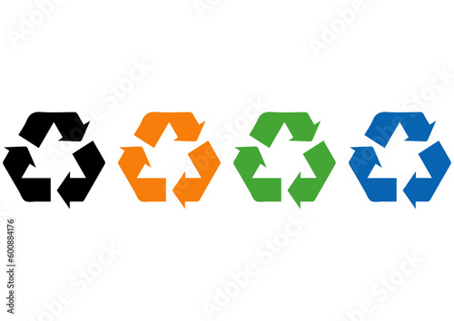 vector colorful recycle, recycle icon design