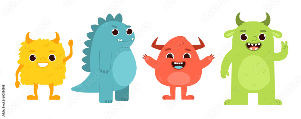 Fototapeta premium Cute monsters set