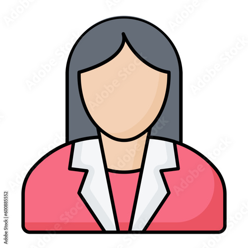 Secretary Line Color Icon