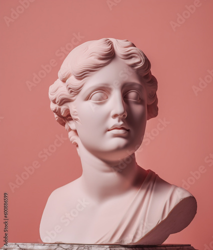 Ancient Greek female sculpture. AI generated image. 