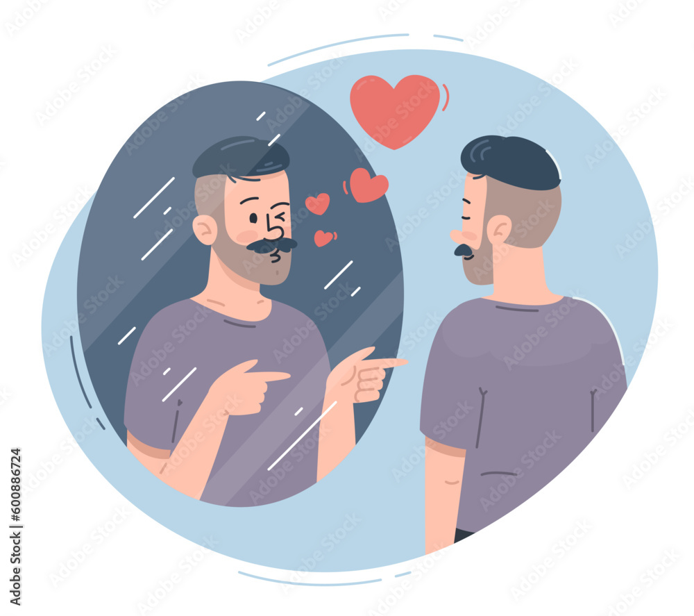 Fototapeta premium Self Reflection awareness Concept Illustration