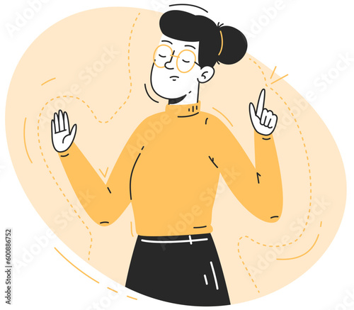 Woman Setting Personal Boundaries Mental Health Concept