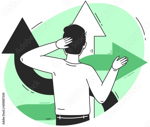 Confused Person Making a Decision Illustration