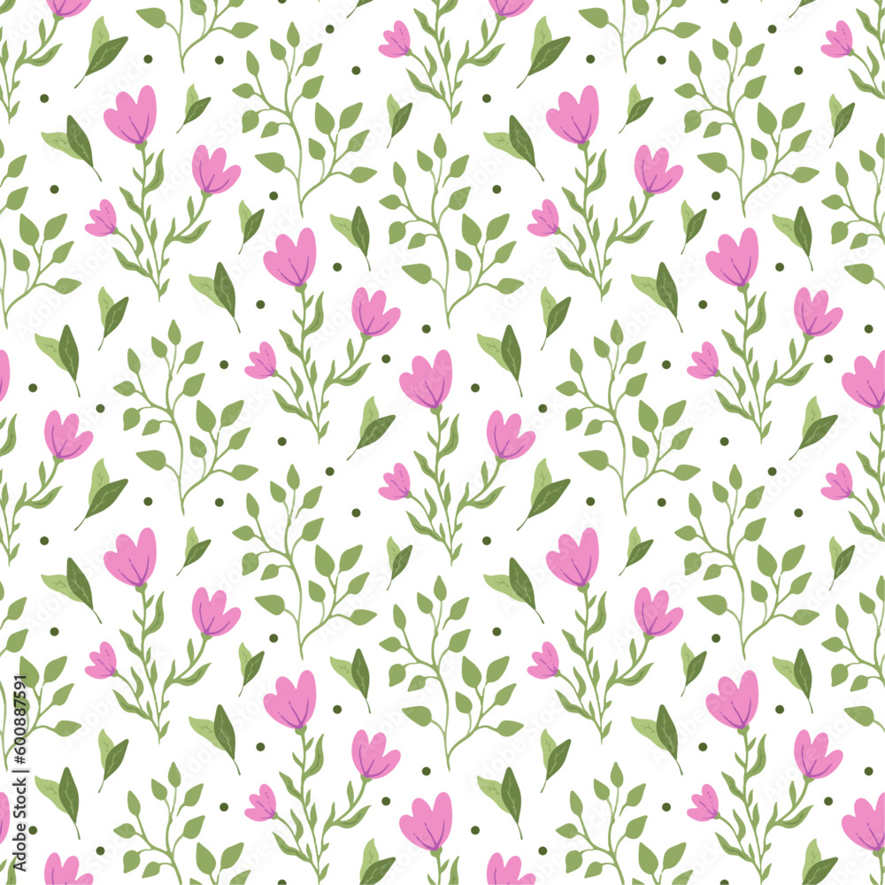Seamless pattern with pink flowers Seamless pattern with pink flowers