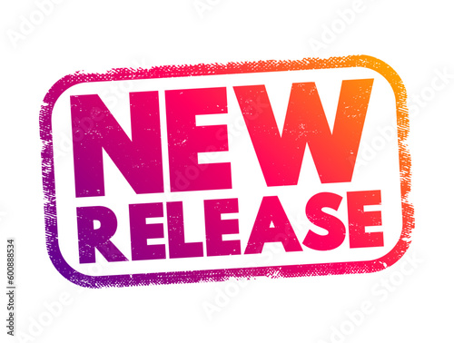 New Release text stamp, concept background