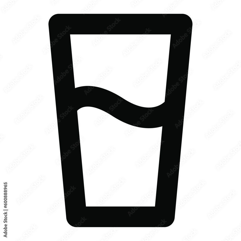 Isolated outline of a water glass icon Vector Isolated outline of a water glass icon Vector