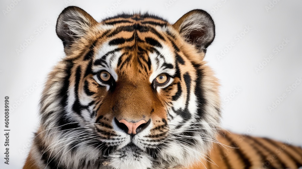 Tiger on a white background, Generative AI, Generative, AI