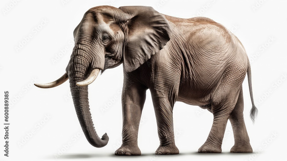 Obraz premium Elephant on a white background, Generative AI, Generative, AI