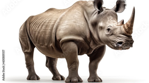 rhinoceros on a white background  Generative AI  Generative  AI