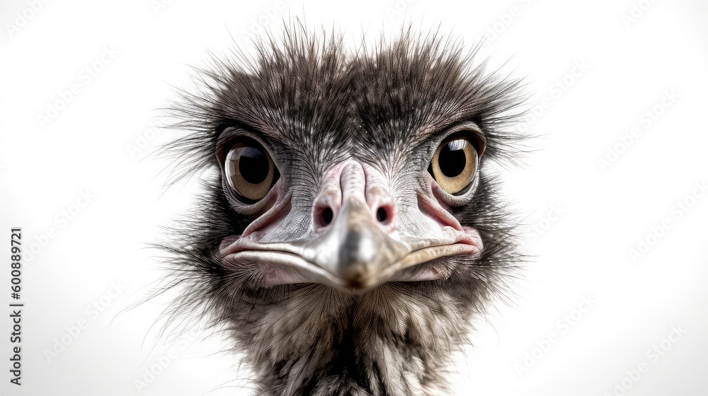 Ostrich on a white background, Generative AI, Generative, AI Ostrich on a white background, Generative AI, Generative, AI