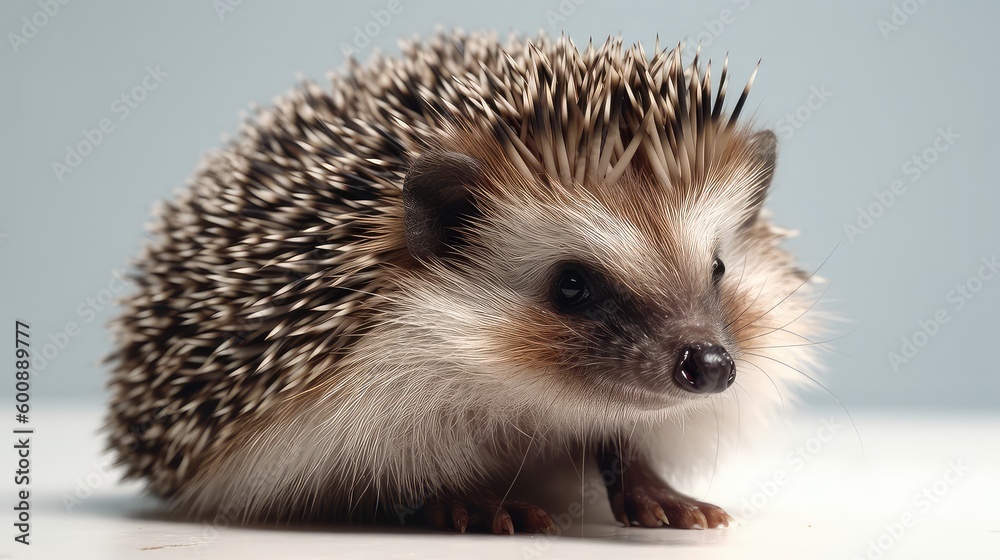 Obraz premium Hedgehog on a white background, Generative AI, Generative, AI