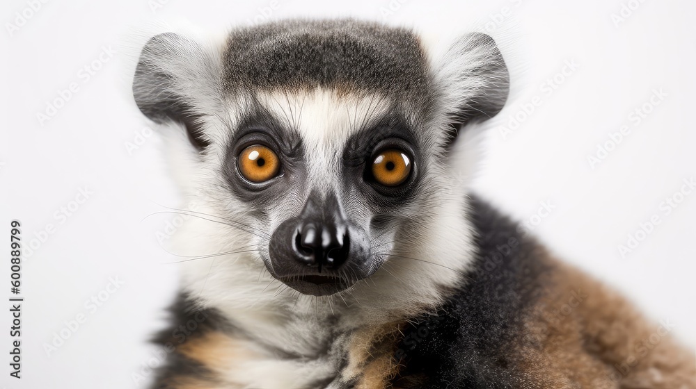 Fototapeta premium Lemur on a white background, Generative AI, Generative, Ai