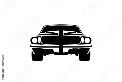 American muscle car isolated on white