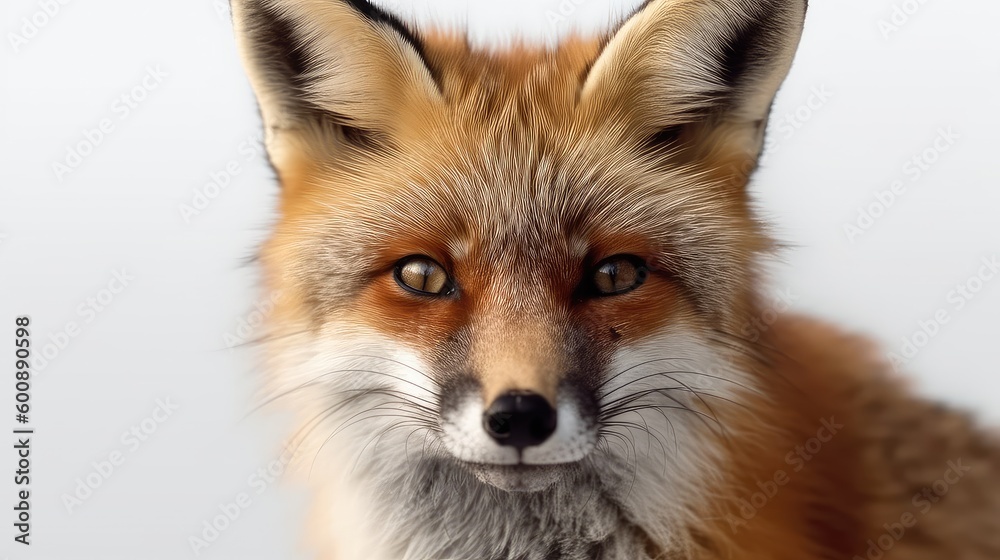Fox on a white background, Generative AI, Generative, AI Fox on a white background, Generative AI, Generative, AI