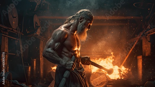 Forger of the Gods: Hephaestus, the Mighty God of Blacksmiths and Artisans by Generative AI