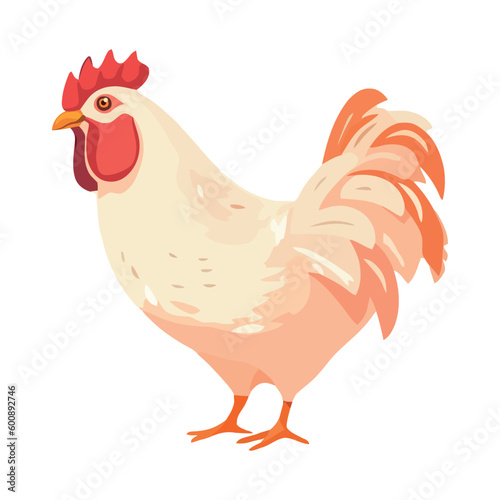 Free range chicken standing