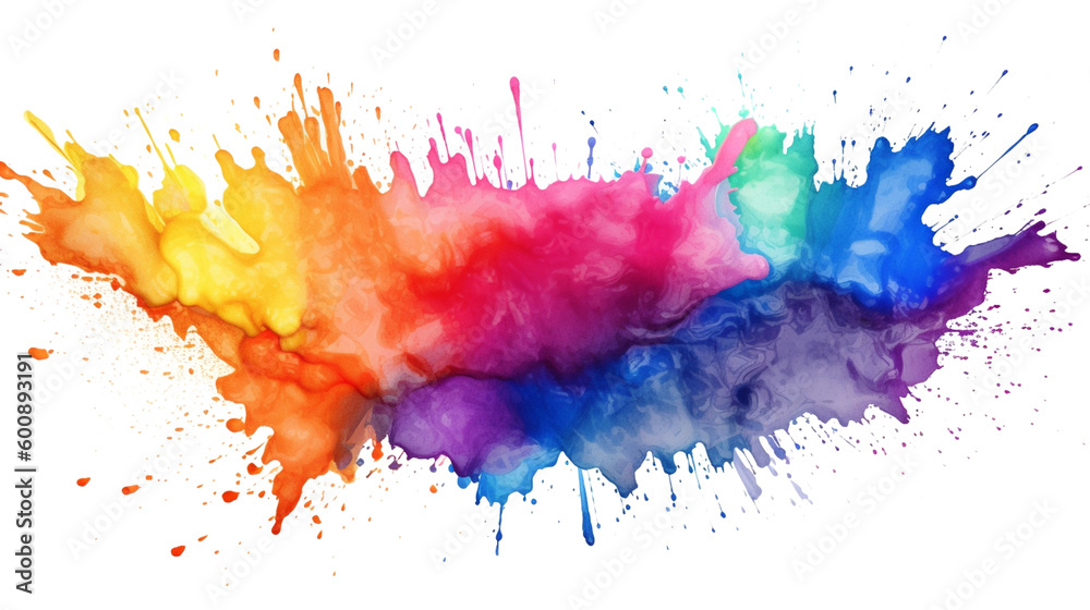Fototapeta premium Rainbow clouds on white background. watercolor. LGBT concept. Generated by AI