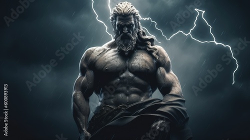 God of the Sky: Zeus, the Ruler of the Heavens and Weather in Ancient Mythology by Generative AI
