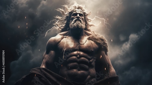 Father of the Olympians: Zeus, the Mighty God Who Reigns Supreme on Mount Olympus by Generative AI