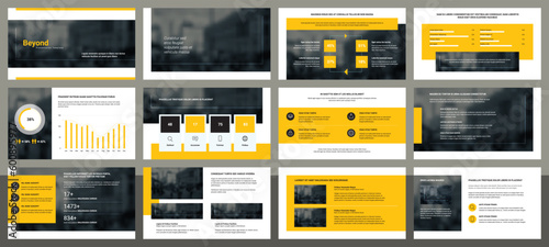 Powerpoint presentation template. Elements of infographics for presentations templates.