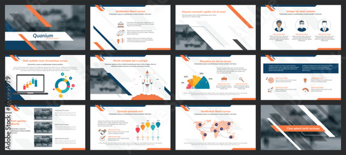 Powerpoint presentation template. Elements of infographics for presentations templates.