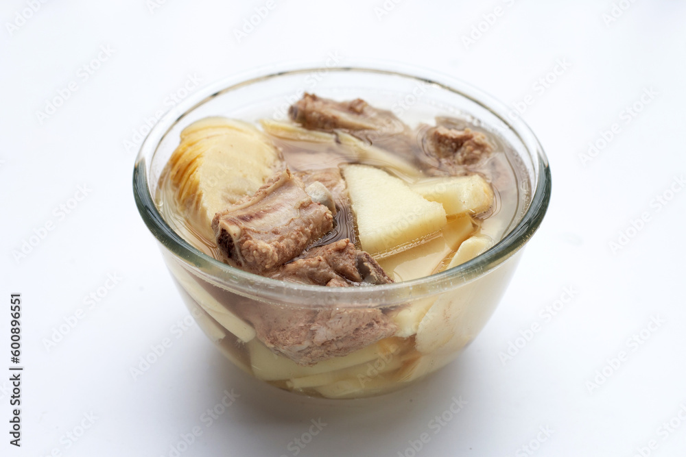 Fresh bamboo shoots with pork ribs soup Fresh bamboo shoots with pork ribs soup