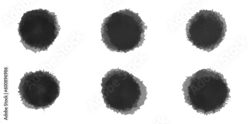 set of black brush stains