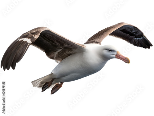 albatross in flight isolated from background, PNG, generative AI.