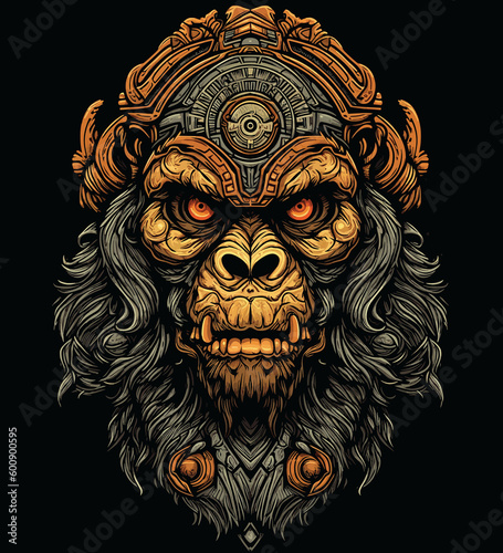 A high detailed angry gorilla mascot is a visually striking depiction of a fierce and powerful gorilla character that is commonly used in sports teams, businesses, and organizations. This mascot typic