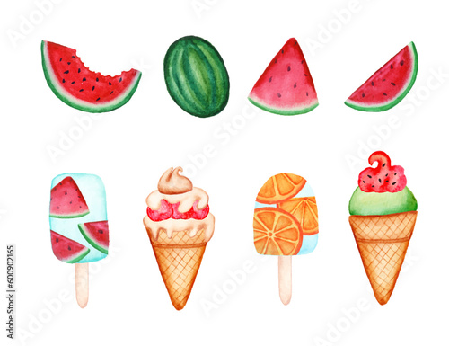 ice cream and fruit border collection