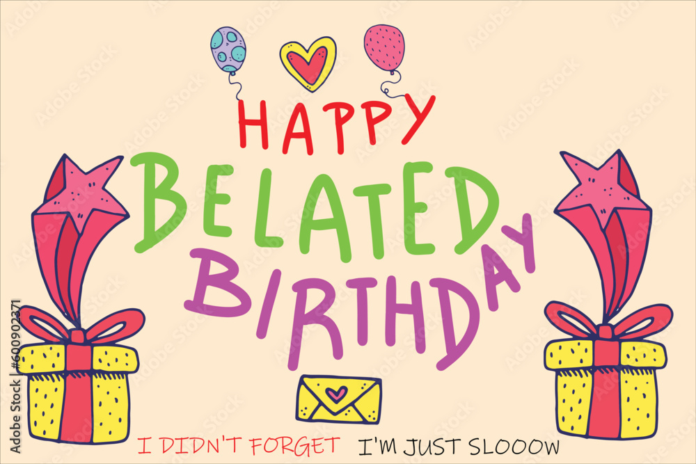 SA7070 Belated Birthday Card SA7070 Belated Birthday Card