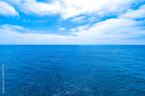 Isolated view of the Pacific Ocean from Southern California, from the point of view of being on the ocean