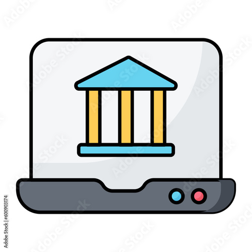 Online Banking Line Color Icon