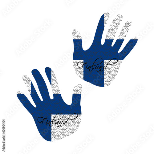 finland flag hand vector