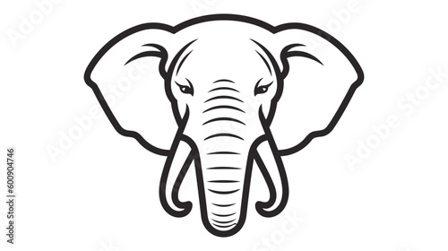 Vector elephant logo. Elephant icon on white background