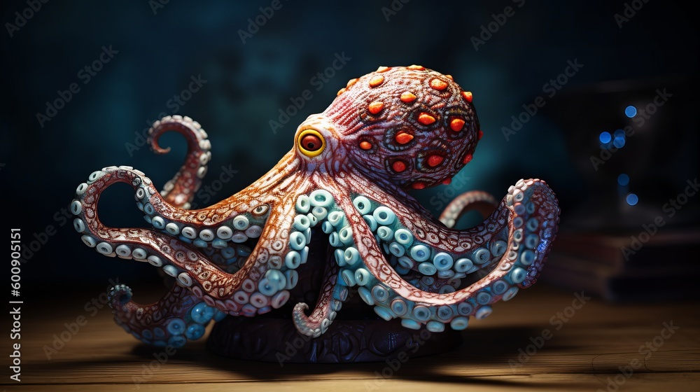 Naklejka premium A curious octopus changing shape and color. AI generated