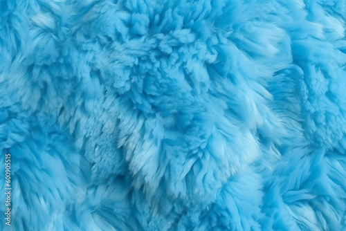 Very peri blue color sheep fur sheepskin rug background Wool texture. AI generative