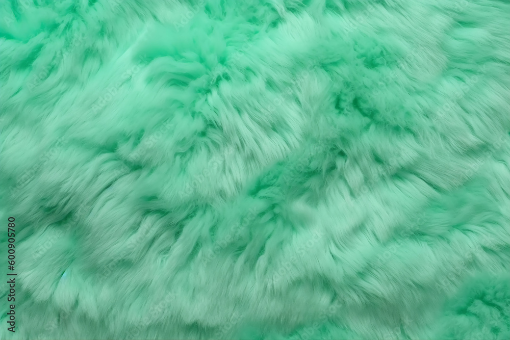Very peri mint color sheep fur sheepskin rug background Wool texture. AI generative Very peri mint color sheep fur sheepskin rug background Wool texture. AI generative